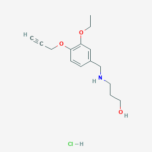 molecular formula C15H22ClNO3 B4235249 3-{[3-ethoxy-4-(2-propyn-1-yloxy)benzyl]amino}-1-propanol hydrochloride 