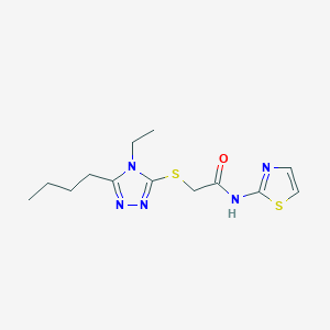 molecular formula C13H19N5OS2 B4235252 2-[(5-butyl-4-ethyl-4H-1,2,4-triazol-3-yl)thio]-N-1,3-thiazol-2-ylacetamide 