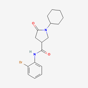 N-(2-bromophenyl)-1-cyclohexyl-5-oxo-3-pyrrolidinecarboxamide