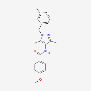 molecular formula C21H23N3O2 B4235265 N-[3,5-dimethyl-1-(3-methylbenzyl)-1H-pyrazol-4-yl]-4-methoxybenzamide CAS No. 957265-70-2