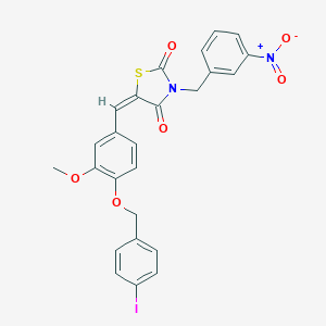 molecular formula C25H19IN2O6S B423527 3-{3-Nitrobenzyl}-5-{4-[(4-iodobenzyl)oxy]-3-methoxybenzylidene}-1,3-thiazolidine-2,4-dione 