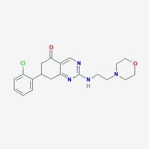 molecular formula C20H23ClN4O2 B4235283 7-(2-chlorophenyl)-2-{[2-(4-morpholinyl)ethyl]amino}-7,8-dihydro-5(6H)-quinazolinone 