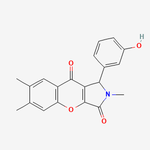 molecular formula C20H17NO4 B4235284 1-(3-hydroxyphenyl)-2,6,7-trimethyl-1,2-dihydrochromeno[2,3-c]pyrrole-3,9-dione 