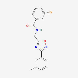 molecular formula C17H14BrN3O2 B4235301 3-bromo-N-{[3-(3-methylphenyl)-1,2,4-oxadiazol-5-yl]methyl}benzamide 