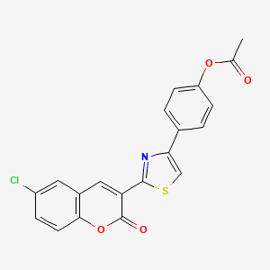 4-[2-(6-chloro-2-oxo-2H-chromen-3-yl)-1,3-thiazol-4-yl]phenyl acetate