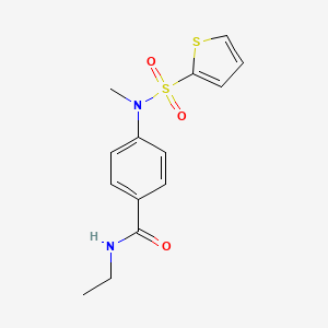 molecular formula C14H16N2O3S2 B4235329 N-ethyl-4-[methyl(2-thienylsulfonyl)amino]benzamide 