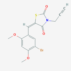 molecular formula C15H12BrNO4S B423533 5-(5-Bromo-2,4-dimethoxybenzylidene)-3-(2-propynyl)-1,3-thiazolidine-2,4-dione 