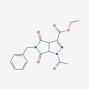 ethyl 1-acetyl-5-benzyl-4,6-dioxo-1,3a,4,5,6,6a-hexahydropyrrolo[3,4-c]pyrazole-3-carboxylate