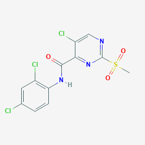 molecular formula C12H8Cl3N3O3S B4235345 5-chloro-N-(2,4-dichlorophenyl)-2-(methylsulfonyl)-4-pyrimidinecarboxamide 