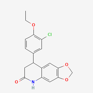 molecular formula C18H16ClNO4 B4235370 8-(3-chloro-4-ethoxyphenyl)-7,8-dihydro[1,3]dioxolo[4,5-g]quinolin-6(5H)-one 