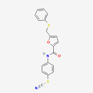 molecular formula C19H14N2O2S2 B4235382 4-({5-[(phenylthio)methyl]-2-furoyl}amino)phenyl thiocyanate 