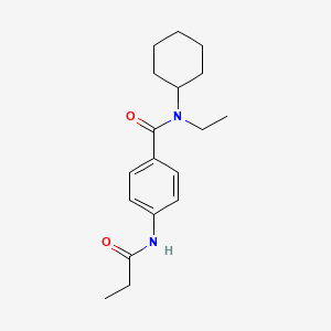 molecular formula C18H26N2O2 B4235394 N-cyclohexyl-N-ethyl-4-(propionylamino)benzamide 