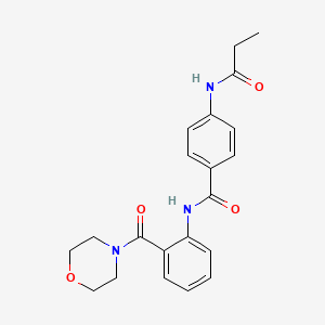 molecular formula C21H23N3O4 B4235413 N-[2-(4-morpholinylcarbonyl)phenyl]-4-(propionylamino)benzamide 