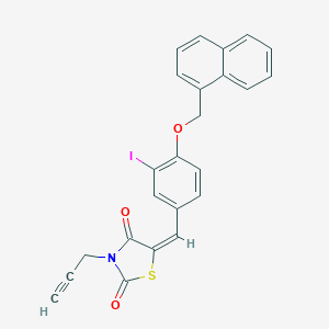 molecular formula C24H16INO3S B423542 5-[3-Iodo-4-(1-naphthylmethoxy)benzylidene]-3-(2-propynyl)-1,3-thiazolidine-2,4-dione 