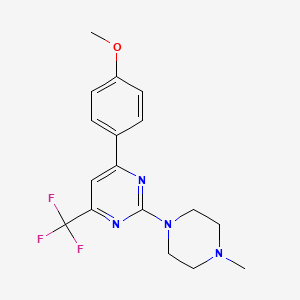 4-(4-methoxyphenyl)-2-(4-methyl-1-piperazinyl)-6-(trifluoromethyl)pyrimidine