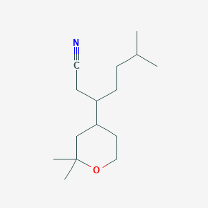 molecular formula C15H27NO B4235438 3-(2,2-dimethyltetrahydro-2H-pyran-4-yl)-6-methylheptanenitrile 