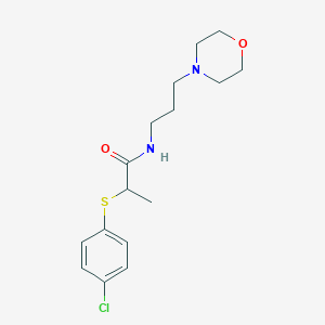 molecular formula C16H23ClN2O2S B4235440 2-[(4-chlorophenyl)thio]-N-[3-(4-morpholinyl)propyl]propanamide 