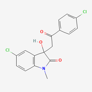 molecular formula C17H13Cl2NO3 B4235462 5-chloro-3-[2-(4-chlorophenyl)-2-oxoethyl]-3-hydroxy-1-methyl-1,3-dihydro-2H-indol-2-one 