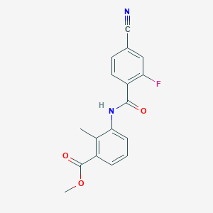 molecular formula C17H13FN2O3 B4235478 methyl 3-[(4-cyano-2-fluorobenzoyl)amino]-2-methylbenzoate 