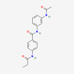 molecular formula C18H19N3O3 B4235511 N-[3-(acetylamino)phenyl]-4-(propionylamino)benzamide 