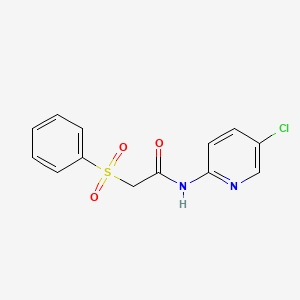 molecular formula C13H11ClN2O3S B4235521 N-(5-chloro-2-pyridinyl)-2-(phenylsulfonyl)acetamide 