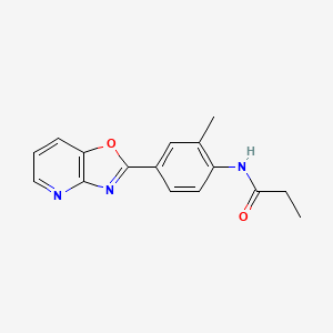 molecular formula C16H15N3O2 B4235590 N-(2-methyl-4-[1,3]oxazolo[4,5-b]pyridin-2-ylphenyl)propanamide 