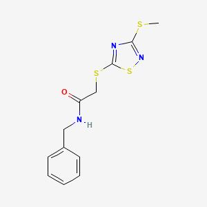 molecular formula C12H13N3OS3 B4235609 N-benzyl-2-{[3-(methylthio)-1,2,4-thiadiazol-5-yl]thio}acetamide 