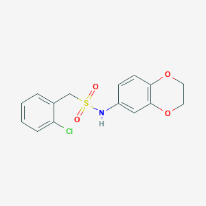 molecular formula C15H14ClNO4S B4235642 1-(2-chlorophenyl)-N-(2,3-dihydro-1,4-benzodioxin-6-yl)methanesulfonamide 