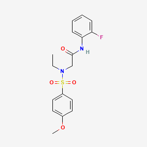 molecular formula C17H19FN2O4S B4235649 N~2~-ethyl-N~1~-(2-fluorophenyl)-N~2~-[(4-methoxyphenyl)sulfonyl]glycinamide 