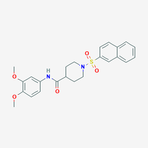 molecular formula C24H26N2O5S B4235657 N-(3,4-dimethoxyphenyl)-1-(2-naphthylsulfonyl)-4-piperidinecarboxamide 