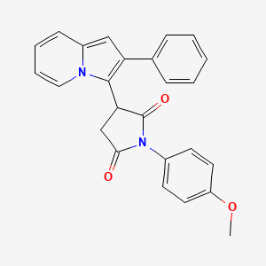 molecular formula C25H20N2O3 B4235668 1-(4-methoxyphenyl)-3-(2-phenyl-3-indolizinyl)-2,5-pyrrolidinedione 