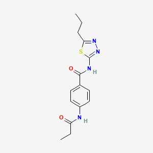 molecular formula C15H18N4O2S B4235705 4-(propionylamino)-N-(5-propyl-1,3,4-thiadiazol-2-yl)benzamide 