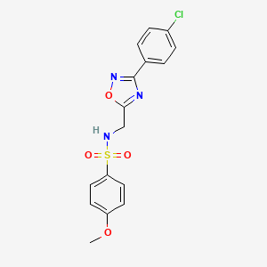 molecular formula C16H14ClN3O4S B4235711 N-{[3-(4-chlorophenyl)-1,2,4-oxadiazol-5-yl]methyl}-4-methoxybenzenesulfonamide 
