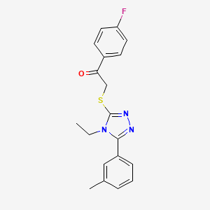 molecular formula C19H18FN3OS B4235740 2-{[4-ethyl-5-(3-methylphenyl)-4H-1,2,4-triazol-3-yl]thio}-1-(4-fluorophenyl)ethanone 