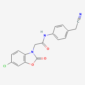 molecular formula C17H12ClN3O3 B4235745 2-(6-chloro-2-oxo-1,3-benzoxazol-3(2H)-yl)-N-[4-(cyanomethyl)phenyl]acetamide 