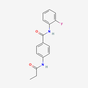 molecular formula C16H15FN2O2 B4235764 N-(2-fluorophenyl)-4-(propionylamino)benzamide 