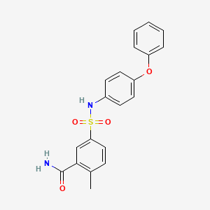molecular formula C20H18N2O4S B4235777 2-methyl-5-{[(4-phenoxyphenyl)amino]sulfonyl}benzamide 