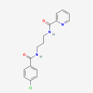 molecular formula C16H16ClN3O2 B4235800 N-{3-[(4-chlorobenzoyl)amino]propyl}-2-pyridinecarboxamide 