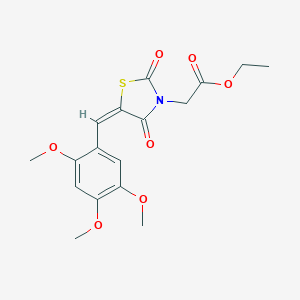 molecular formula C17H19NO7S B423582 Ethyl [2,4-dioxo-5-(2,4,5-trimethoxybenzylidene)-1,3-thiazolidin-3-yl]acetate 