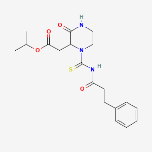 molecular formula C19H25N3O4S B4235823 isopropyl (3-oxo-1-{[(3-phenylpropanoyl)amino]carbonothioyl}-2-piperazinyl)acetate 