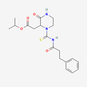 isopropyl (3-oxo-1-{[(3-phenylpropanoyl)amino]carbonothioyl}-2-piperazinyl)acetate