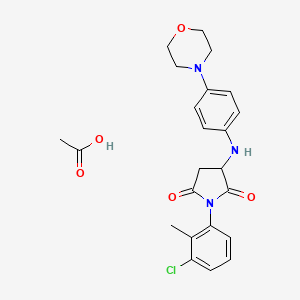 molecular formula C23H26ClN3O5 B4235831 1-(3-chloro-2-methylphenyl)-3-[(4-morpholin-4-ylphenyl)amino]pyrrolidine-2,5-dione acetate 