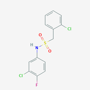 molecular formula C13H10Cl2FNO2S B4235832 N-(3-chloro-4-fluorophenyl)-1-(2-chlorophenyl)methanesulfonamide 