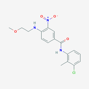 molecular formula C17H18ClN3O4 B4235835 N-(3-chloro-2-methylphenyl)-4-[(2-methoxyethyl)amino]-3-nitrobenzamide 