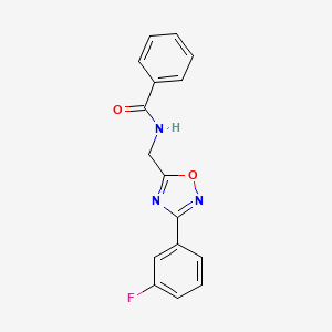 molecular formula C16H12FN3O2 B4235858 N-{[3-(3-fluorophenyl)-1,2,4-oxadiazol-5-yl]methyl}benzamide 