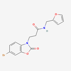 molecular formula C15H13BrN2O4 B4235875 3-(6-bromo-2-oxo-1,3-benzoxazol-3(2H)-yl)-N-(2-furylmethyl)propanamide 