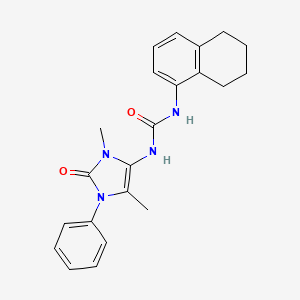 molecular formula C22H24N4O2 B4235896 N-(3,5-dimethyl-2-oxo-1-phenyl-2,3-dihydro-1H-imidazol-4-yl)-N'-(5,6,7,8-tetrahydro-1-naphthalenyl)urea 