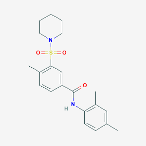 molecular formula C21H26N2O3S B4235925 N-(2,4-dimethylphenyl)-4-methyl-3-(1-piperidinylsulfonyl)benzamide 