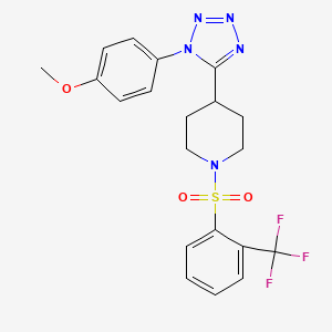 molecular formula C20H20F3N5O3S B4235937 4-[1-(4-methoxyphenyl)-1H-tetrazol-5-yl]-1-{[2-(trifluoromethyl)phenyl]sulfonyl}piperidine 