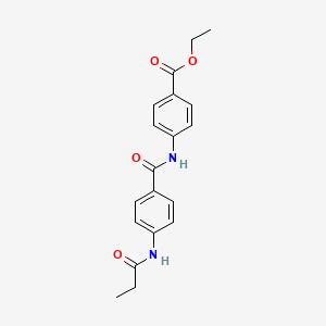 molecular formula C19H20N2O4 B4235942 ethyl 4-{[4-(propionylamino)benzoyl]amino}benzoate 